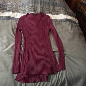 Fashion Nova Maroon Ribbed Knit Top